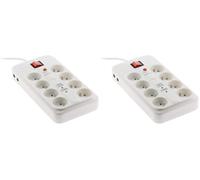 Parafoudre 8 Prises + Interrupteur + téléphone RJ11 - Zenitech (Lot de 2)