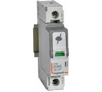 PARAFOUDRE BASSE TENSION T2 IMAX 20 KA/PÔLE 1P 320 VA 1 MODULE LEGRAND 412220