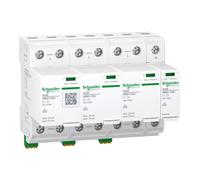 Parafoudre combiné Schneider Electric, Acti9 iPRD1 F25r, type 1+2, modules de protection enfichables, 3P+N, Iimp 25 kA, fusible intégré, contact FM A9L1F625