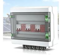 Parafoudre Photovoltaïque, Disjoncteur Protection Contre la Foudre 40 A / 1000 V CC 3 Entrées / 3 Sorties Boîte de Jonction Solaire étanche IP65 1000 V CC 40 A 20-40 kA pour Systèmes Photovoltaïques