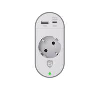 Parafoudre Prise GSchuko Type F 540J avec 2 Ports USB-A/USB-C PD Blanc