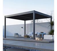 Paragon Outdoor Pergola / Pavillon avec toit à lamelles "Tuscan 1214" anthracite 370 x 433 x 265 cm (L x l x H)