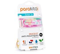 PARAKITO - Bracelet Anti-Moustiques Réutilisable - 2 Plaquettes Incluses aux Huiles Essentielles - 1 Mois de Protection - Sans DEET - Taille Junior 3+ (Tie & Dye)
