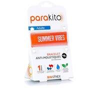 PARAKITO - Bracelet Anti-Moustiques Réutilisable - 2 Plaquettes Incluses aux Huiles Essentielles - 1 Mois de Protection - Sans DEET - Taille Adulte (Summer Vibes)