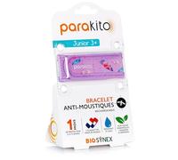PARAKITO - Bracelet Anti-Moustiques Réutilisable - 2 Plaquettes Incluses aux Huiles Essentielles - 1 Mois de Protection - Sans DEET - Taille Junior 3+ (Plumes)