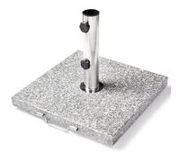 paramondo Pied de parasol en granit, stand de parasol carré, 45 x 45 cm, avec 2 roulettes intégrées, douilles d'adaptation & matériel de montage inclus