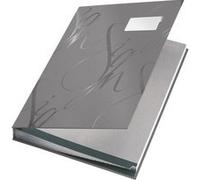 Parapheur leitz design 18 onglets rigides oeillets intercalaires porte-étiquette 340x25x240mm coloris gris