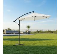 Parapluie ⌀3,5M Beige Protection solaire Manivelle Ombrelle solaire Parasol de jardin