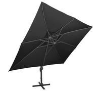 Parapluie avec aération 400x300 cm Noir