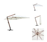 Parapluie bois blanc 4 x 3 m - Parasols & ombrelles