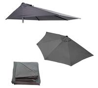 Parapluie demi-rond pliable, protection UV, 2,7 mètres, gris