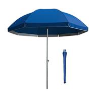 Parapluie D'extérieur, Parasol De Table D'extérieur, avec Bouton Poussoir Inclinable/manivelle, 2,4 M/7,9 Pieds/94 Pouces, Double Face, Étanche, for Piscine(Blue)