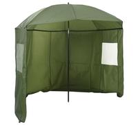 Parapluie Incliné Moderne 220x185 cm Polyester Oxford, Ombre Extérieur Jardin avec Côtés Zippés et Fenêtres PVC, Inclut 4 Sardines Métal, 2 Cordes 3m et Sac Rangement