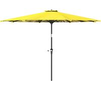 Parasol Ø300 cm, parasol à manivelle, modèle octogonal Parasol de plage résistant au vent parasol de marché stable Parasol à manivelle Protection solaire pour plage balcon terrasse jardin, jaune Aosom