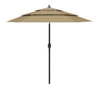 Parasol À 3 Niveau X Avec Mât En Aluminium 2,5 M Taupe Helloshop26 02_0008768 Multicolore