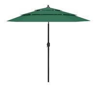 Parasol À 3 Niveau X Avec Mât En Aluminium 2,5 M Vert Helloshop26 02_0008779 Multicolore