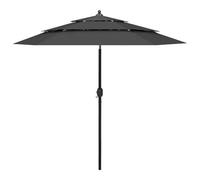 Parasol À 3 Niveaux Avec Mât En Aluminium 2,5 M Anthracite Helloshop26 02_0008738 Multicolore