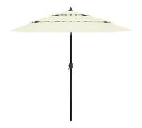 Parasol À 3 Niveaux Avec Mât En Aluminium 2,5 M Sable Helloshop26 02_0008762 Multicolore