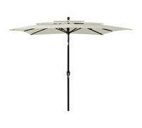 Parasol À 3 Niveaux Avec Mât En Aluminium 2,5 X 2,5 M Sable Helloshop26 02_0008763 Multicolore