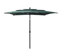 Parasol À 3 Niveaux Avec Mât En Aluminium 2,5 X 2,5 M Vert Helloshop26 02_0008780 Multicolore