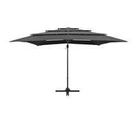 Parasol à 4 niveaux avec mât en 250 x 250 x 246 cm aluminium