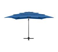 Helloshop26 Parasol déporté carré - Bleu azuré