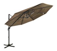 Helloshop26 Parasol déporté carré - Taupe
