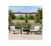 vidaXL Double parasol rouge terracotta 316x145 cm