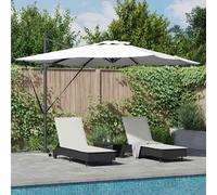vidaXL Parasol déporté 286 x 284 x 270 cm aluminium et polyester sable