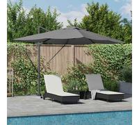 vidaXL Parasol déporté Roma 352 x 251 x 265 cm Polyester et aluminium Noir