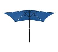 Parasol Avec Led Et Mât En Acier 2 X 3 M Bleu Azuré Helloshop26 02_0008067 Multicolore