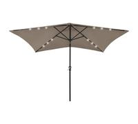 Parasol Avec Led Et Mât En Acier Taupe 2 X 3 M Helloshop26 02_0008071 Multicolore