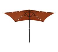 Parasol avec led et mât en acier terre cuite 2 x 3 m Helloshop26 02_0008072