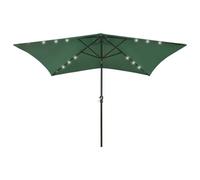 Parasol Avec Led Et Mât En Acier Vert 2 X 3 M Helloshop26 02_0008073 Multicolore