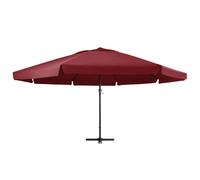 Parasol avec mât en aluminium 600 cm rouge bordeaux