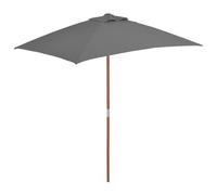Parasol avec mât en bois 150 x 150 x 200 x 235 cm bois marron