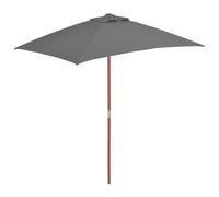 Parasol Avec Mât En Bois 150 X 200 Cm Anthracite Helloshop26 02_0008109 Multicolore