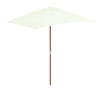 Parasol avec mât en bois 150 x 200 cm Sable