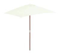 Parasol Avec Mât En Bois 150 X 200 Cm Sable Helloshop26 02_0008111 Multicolore