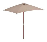 Parasol Avec Mât En Bois 150 X 200 Cm Taupe Helloshop26 02_0008112 Multicolore
