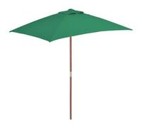 Parasol Avec Mât En Bois 150 X 200 Cm Vert Helloshop26 02_0008113 Multicolore