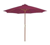 Parasol Avec Mât En Bois 300 Cm Rouge Bordeaux Helloshop26 02_0008116 Multicolore