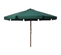 Parasol Avec Mât En Bois 330 Cm Vert Helloshop26 02_0008125 Multicolore