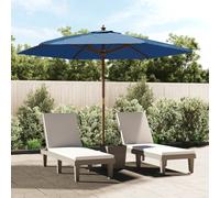 Parasol avec mât en bois bleu azur 299x240 cm