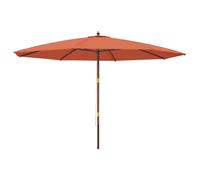 Parasol avec mât en bois Terracota 400x273 cm