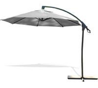 DCB Garden Parasol avec pied excentré en acier – toile gris clair