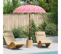 vidaXL Parasol balinais avec socle rose 185 x 185 x 260 cm