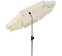 Parasol - Beige - Basculant - Rond - 200 cm - Pour la terrasse ou la plage