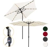 Parasol Bettizia Ø2,7 m avec LED Parasol de jardin pivotant à 360° Parasol de terrasse Parasol suspendu Parasol de marché Parasol de plage - avec LED - Beige