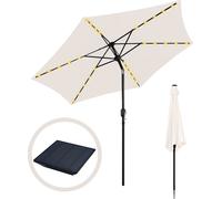Parasol Bettizia Ø350cm avec LED Parasol de jardin pivotant à 360° Parasol de terrasse Parasol suspendu Parasol de marché Parasol de plage - avec LED - Beige